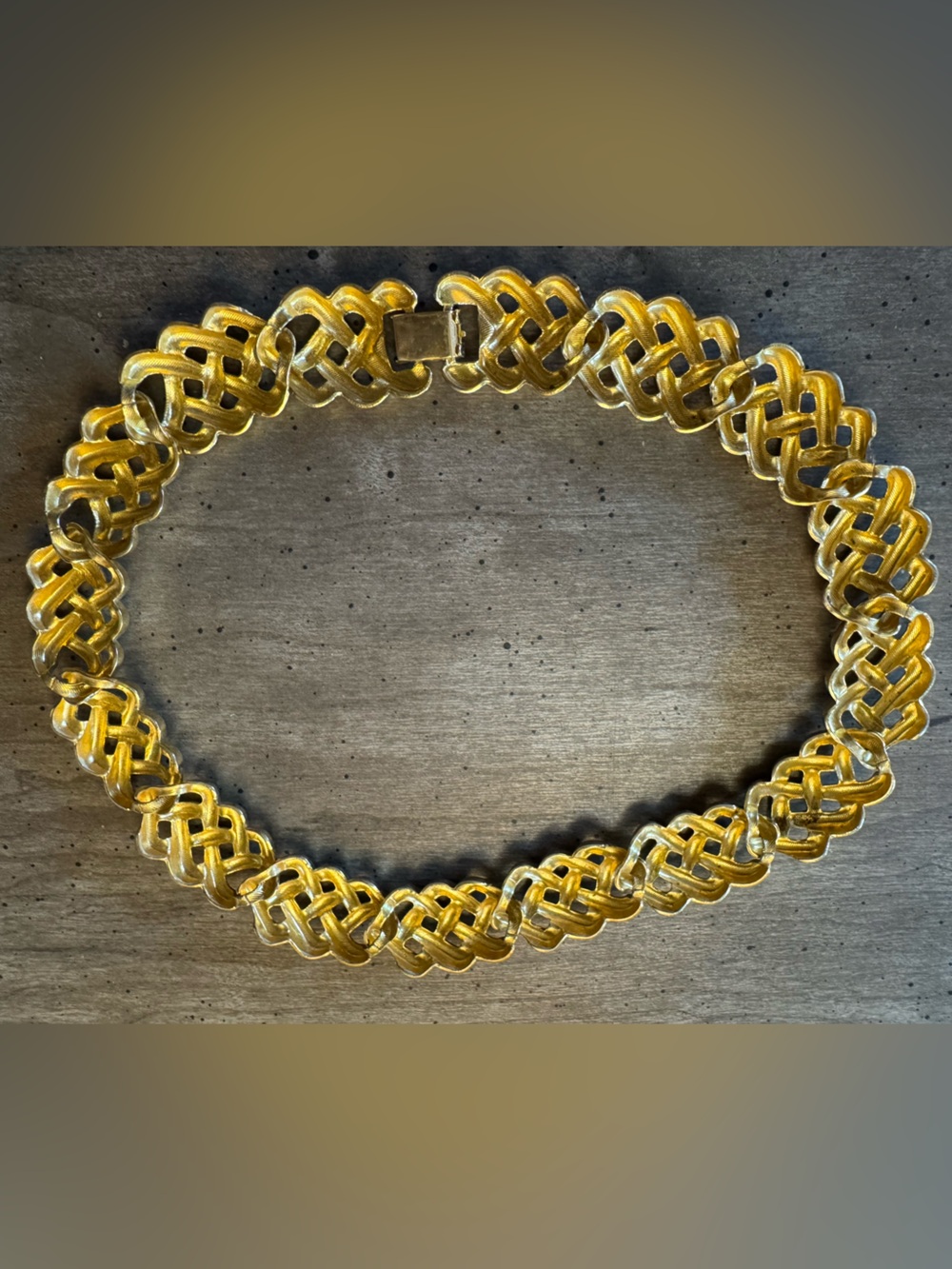 Gold Tone Statement Link Necklace - Picture 3 of 4